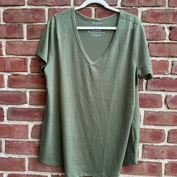 torrid Tops - Torrid Classic Fit Olive V Neck Short Sleeve Tee 2X NWOT